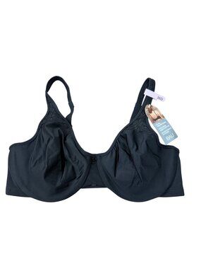 Bali Women Black Comfort Revolution Underwire Tshirt Bra Size 36D Full Coverage